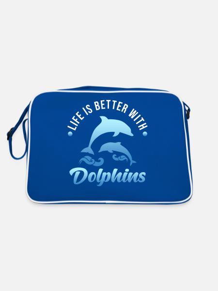Delfin - Sac Retro - bleu/blanc - Dos