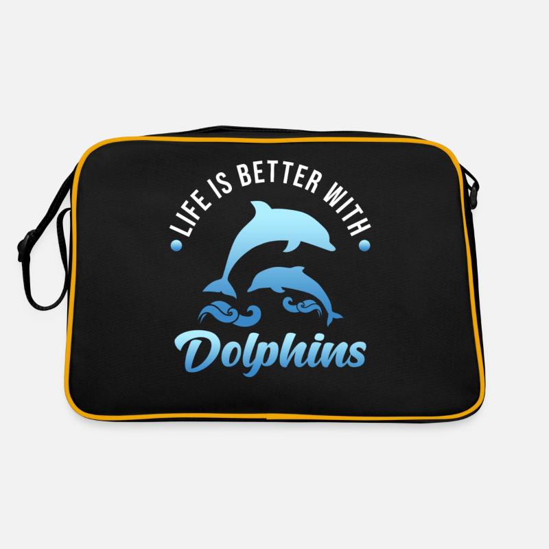 Delfin - Retro Tasche - Schwarz/Gold