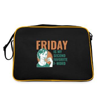 Vendredi est mon deuxième F-Word préféré - Sac Retro - noir/or - Dos