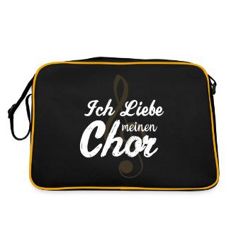 Ich liebe den Chor - Retro Tasche - Schwarz/Gold - Hinten