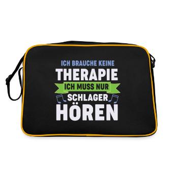 Ich muss Schlager hören - Retro Tasche - Schwarz/Gold - Hinten