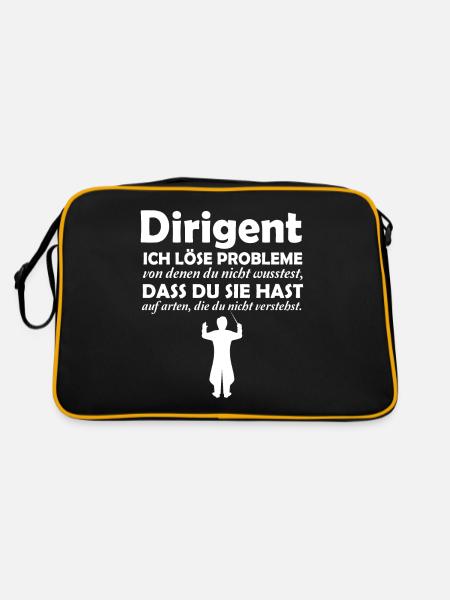 Dirigent löst Probleme - Retro Tasche - Schwarz/Gold - Hinten