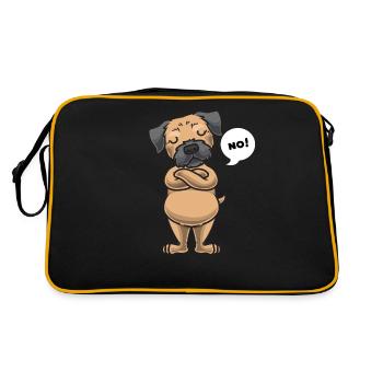 Stupide border terrier chien drôle - Sac Retro - noir/or - Dos