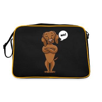 Sturer Magyar Vizsla Hund lustig - Retro Tasche - Schwarz/Gold - Hinten