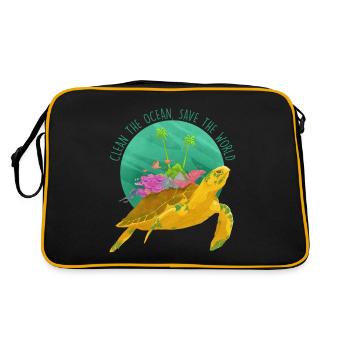 Animal sea animal rights activist ocean fish - Retro Bag - black/gold - Back