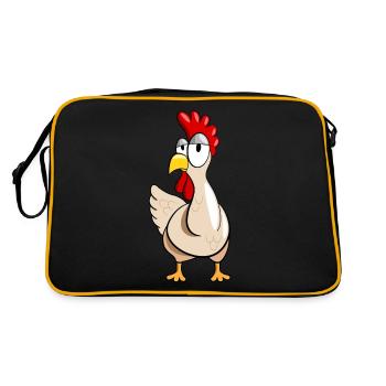 Drôle de poulet cadeau poulet poule élevage - Sac Retro - noir/or - Dos