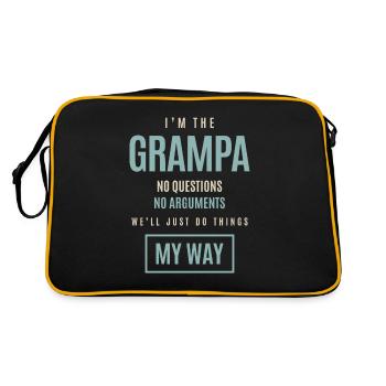 Je suis le Grampa pas de questions pas d’arguments - Sac Retro - noir/or - Dos