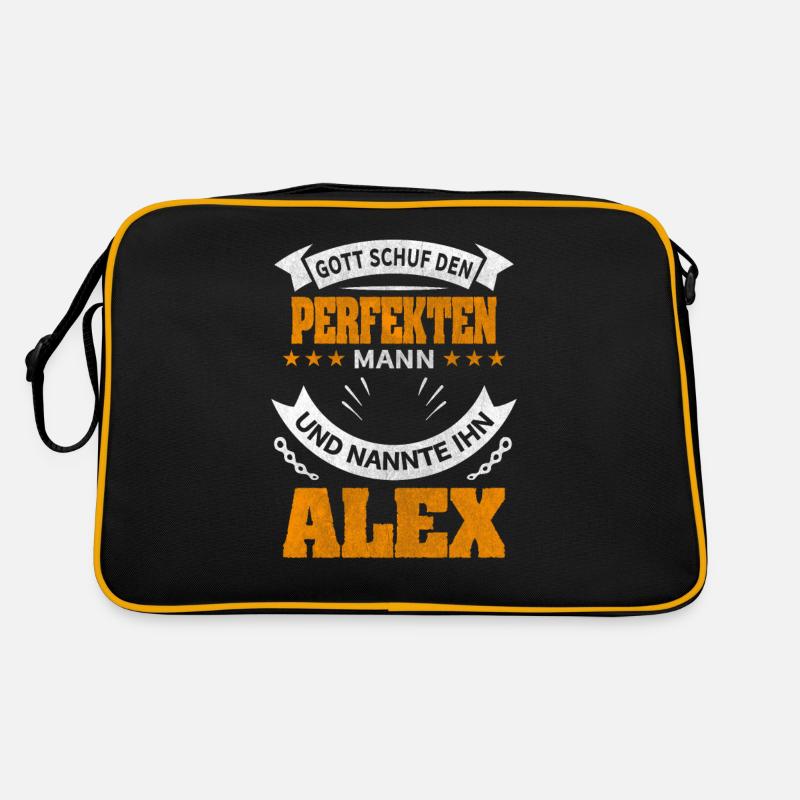 Gott schuf den perfekten Mann Geburtstag Alex - Retro Tasche - Schwarz/Gold