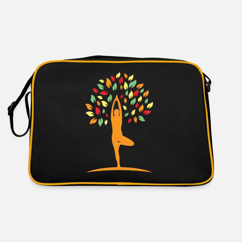 Yoga arbre - Sac Retro - noir/or