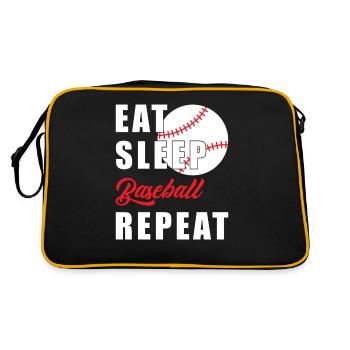 Eat Sleep Baseball Repeat - Retro Bag - black/gold - Back
