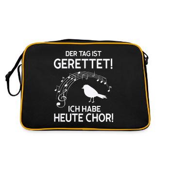 Schöner Tag mit Chor - Retro Tasche - Schwarz/Gold - Hinten