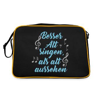 Alt singen und nicht alt aussehen - Retro Tasche - Schwarz/Gold - Hinten