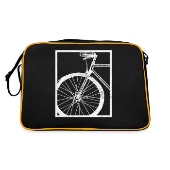 Lustiges Fahrrad Geschenk Spruch übers Radfahren - Retro Tasche - Schwarz/Gold - Hinten