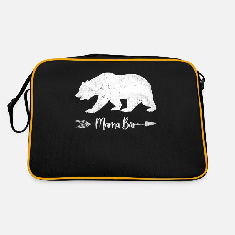 Mama Bär Mutter Muttertag Mama Bär - Retro Tasche - Schwarz/Gold