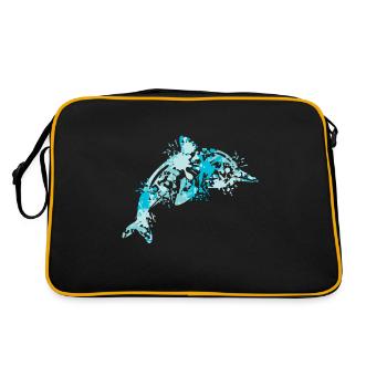Delfin - Retro Tasche - Schwarz/Gold - Hinten