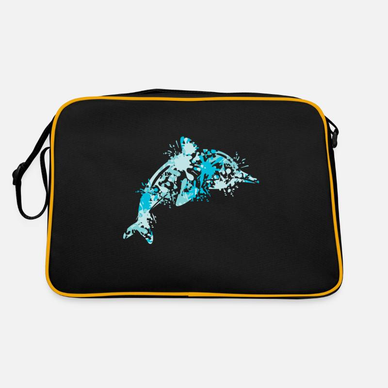 Delfin - Retro Tasche - Schwarz/Gold
