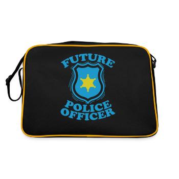 Polizei Polizeimarke Future Police Officer - Retro Tasche - Schwarz/Gold - Hinten