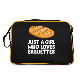 Just a Girl Who Loves Baguettes - Retro Bag - black/gold - Back