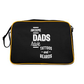 Awesome Dads Have Tattoos And Beards - Sac Retro - noir/or - Dos