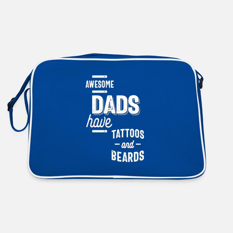 Awesome Dads Have Tattoos And Beards Retro Tasche