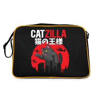 Catzilla Amoureux Des Chats Japonais Parodie Film - Sac Retro - noir/or - Dos