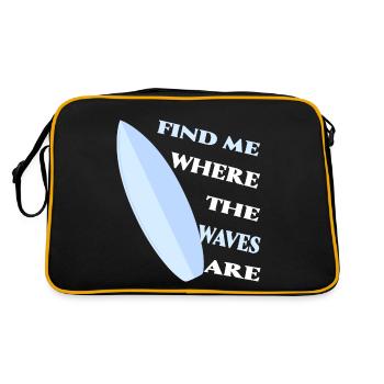 Surf surf sur surf vagues Vagues Proverbes Cadeau - Sac Retro - noir/or - Dos