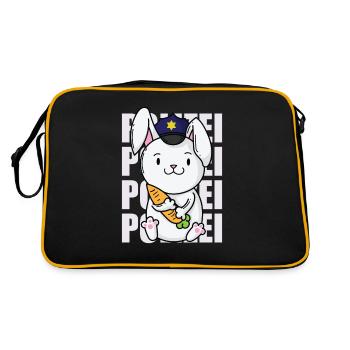 Police with police hat rabbit - Retro Bag - black/gold - Back