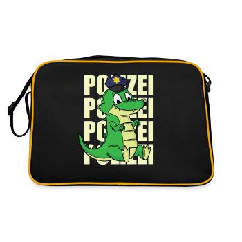 Police crocodile with police cap - Retro Bag - black/gold - Back