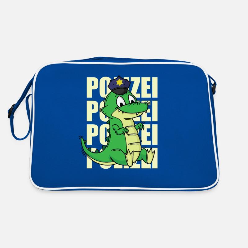 Polizei Krokodil mit Polizeimütze Retro Tasche