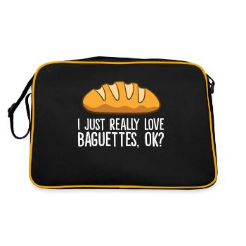 I Just Really Like Baguettes - Retro Bag - black/gold - Back