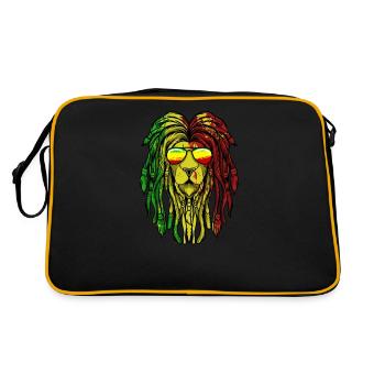 Reggae Musique Lion Rasta Rastafari - Sac Retro - noir/or - Dos