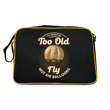 Heißluftballon Ballon Retro Geschenk - Retro Tasche - Schwarz/Gold - Hinten