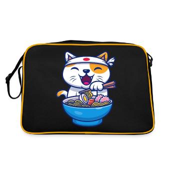 Ramen Chat Kawaii Anime Ramen - Sac Retro - noir/or - Dos