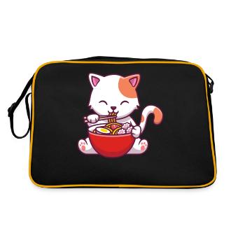 Ramen Chat Kawaii Anime Ramen - Sac Retro - noir/or - Dos