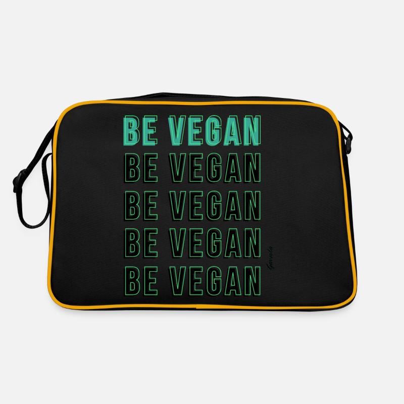 VEGAN SEIN - Retro Tasche - Schwarz/Gold