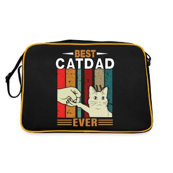 MEILLEUR PÈRE DE CHAT JAMAIS Katen Papa Vatertag Geschenk - Sac Retro - noir/or - Dos
