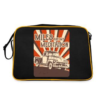 MILES ARE MY MEDITATION US Pickup Vintage US Car - Retro Bag - black/gold - Back