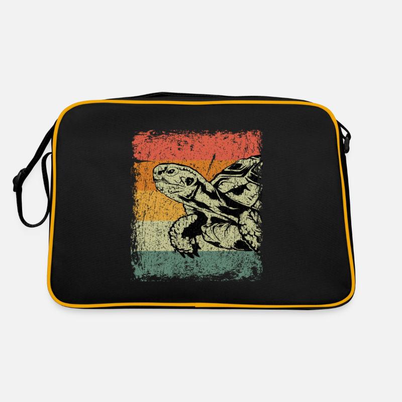 Vintage Turtle Animal Gift - Retro Bag - black/gold