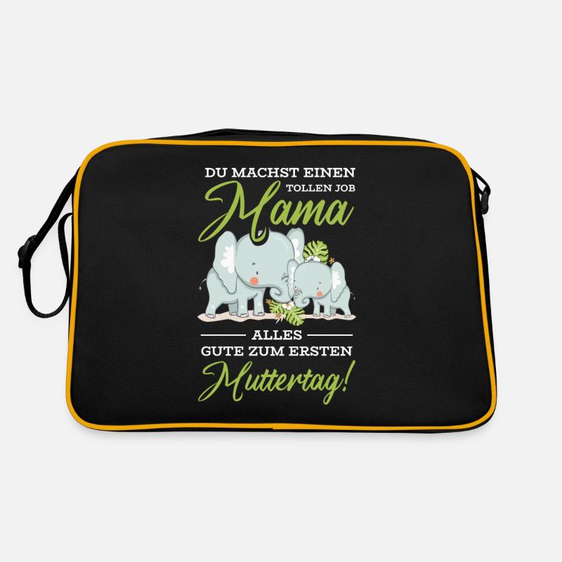 Muttertag Mutter Mummy Elefant Spruch Geschenk Retro Tasche
