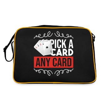 Wähle eine Karte Lustiger Magier Kartentrick - Retro Tasche - Schwarz/Gold - Hinten