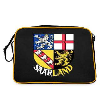 Saarland Saarländer Saarbrücken Flag Gift - Retro Bag - black/gold - Back