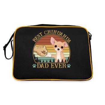 Meilleur Chihuahua Dad Ever Vintage Retro Sunset - Sac Retro - noir/or - Dos