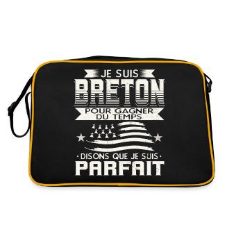 Je Suis Breton Humour - Sac Retro - noir/or - Dos