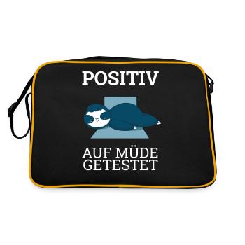 Positif testé sur fatigué d’humour de sieste - Sac Retro - noir/or - Dos