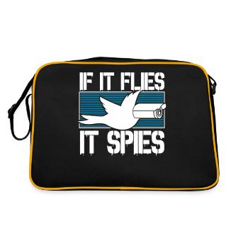 Drones de théorie du complot d’oiseau surveillance - Sac Retro - noir/or - Dos