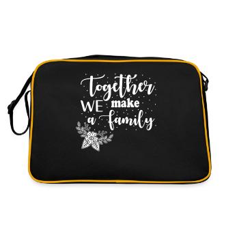Familie Zusammen sind wir eine Familie - Retro Tasche - Schwarz/Gold - Hinten