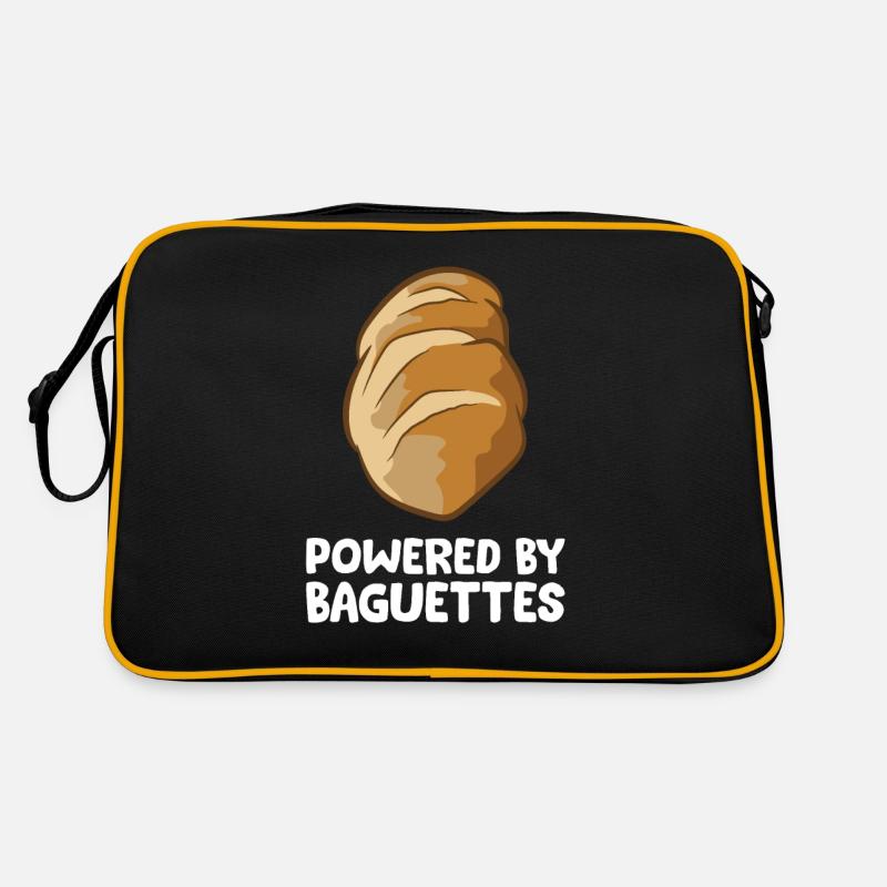 Funny Baguette Lover Powered By Baguettes Retro Bag
