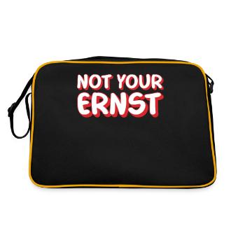 NOT YOUR ERNST ! Denglisch Not Your Ernst lustig ! - Retro Tasche - Schwarz/Gold - Hinten