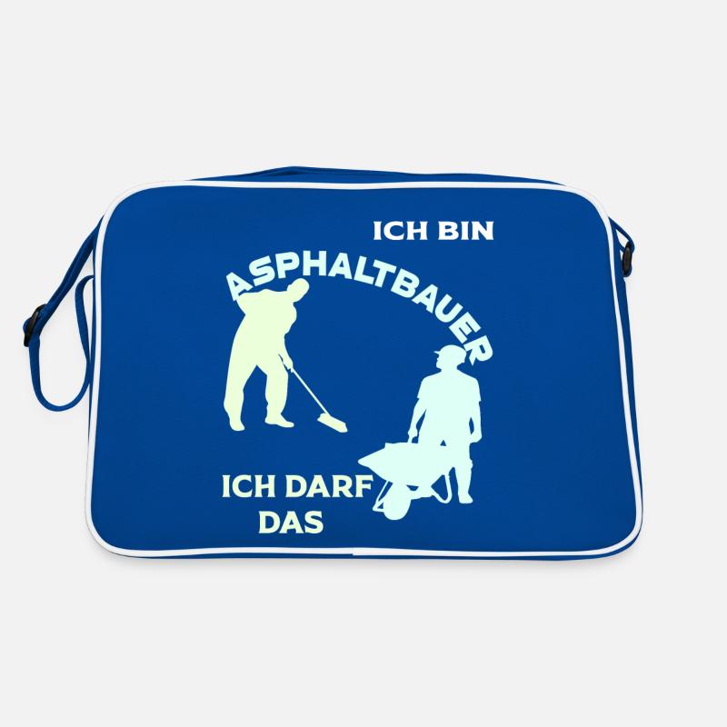 Ich bin Asphaltbauer, ich darf das! Retro Tasche