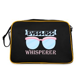Optiker Sprüche Augenoptiker Augenoptik - Retro Tasche - Schwarz/Gold - Hinten
